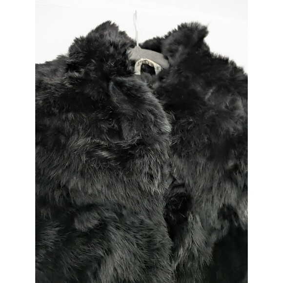 Vintage Cecile De France, Sz Medium Black Rabbit Fur Coat - Picture 9 of 10